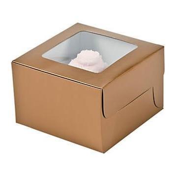 Gold Cupcake Boxes 4 1/2" - 12 Pc.