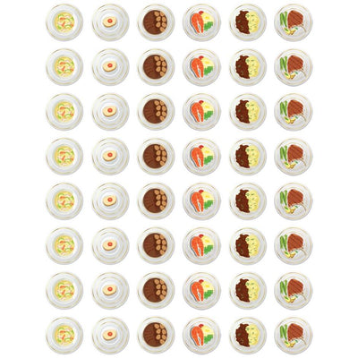 Table Settings Food Stickers Round 19mm Color Print 10/pk