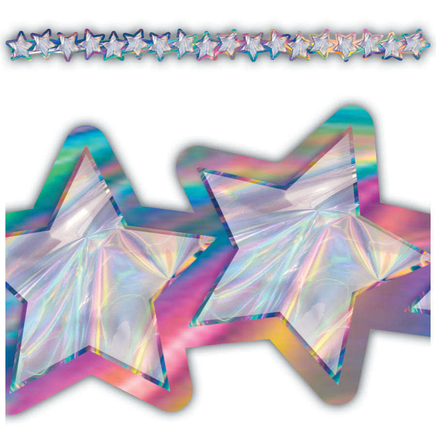 Iridescent Stars Die Cut Borders
