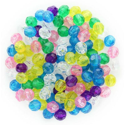 Faceted Bead 8mm Round Mix 225pc