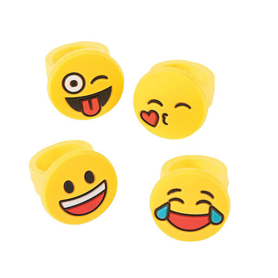 Emoji Rings, Assorted, 1" 12 Pc.