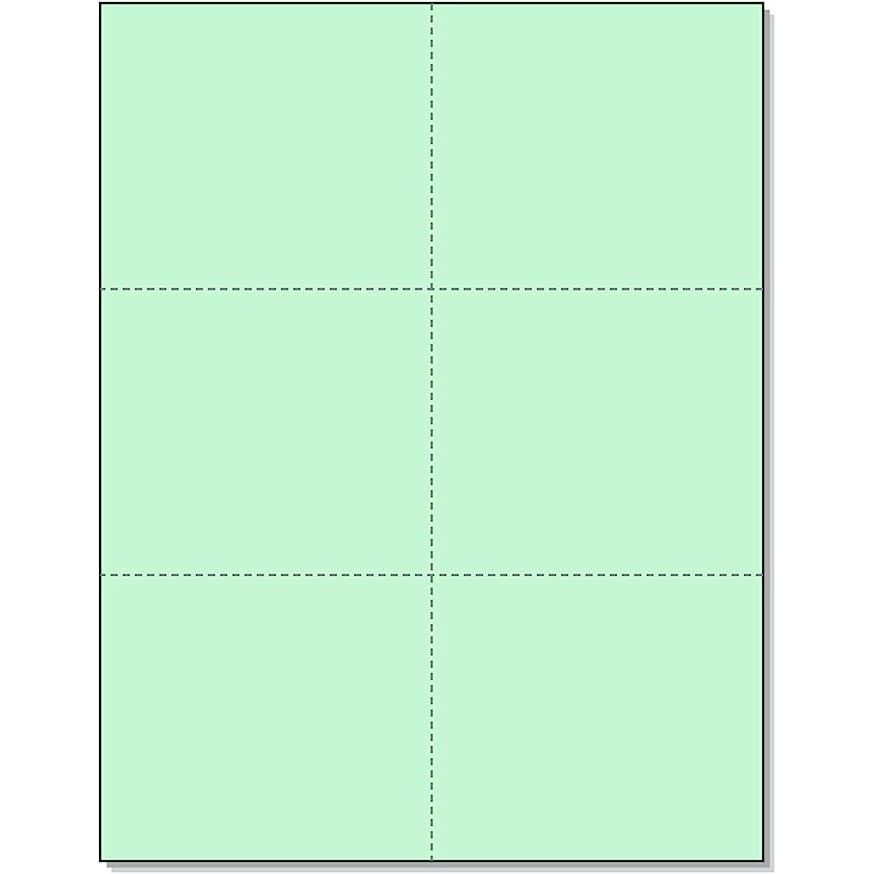 Perforated Cards 6/pg 50/sheets Green 3"x4"