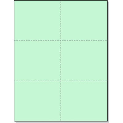 Perforated Cards 6/pg 50/sheets Green 3"x4"