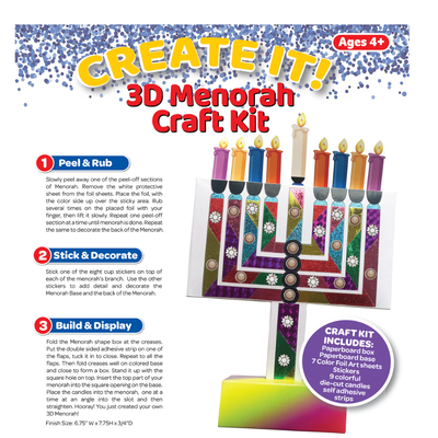 3D Menorah Chanukah Craft kit