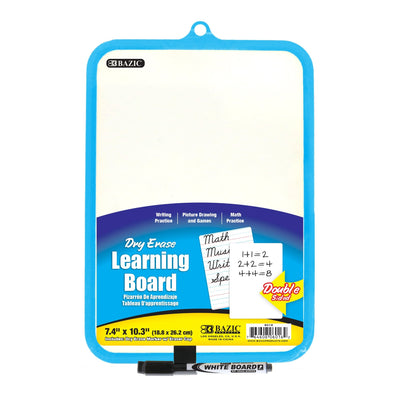 Double Sided Dry Erase Board with Marker 7.4" x 10.3"