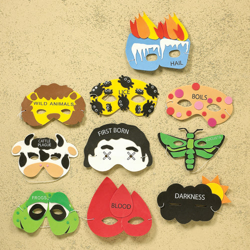 Passover Plague Masks, 10 Masks