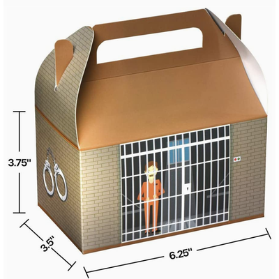 Paper Treat Boxes Prison 6.25" X 3.75" X 3.5" 10 Pack