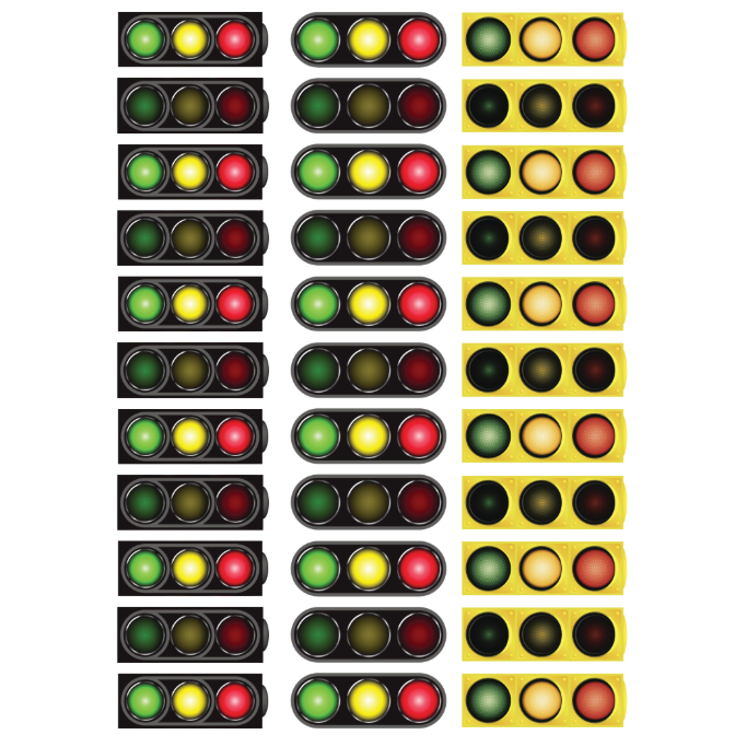 Street Light Stickers 1.5" x 1/2" Rectangle 35mm x 12mm Color Print 10/pk
