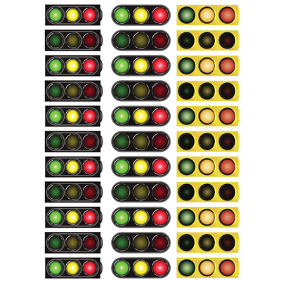 Street Light Stickers 1.5" x 1/2" Rectangle 35mm x 12mm Color Print 10/pk