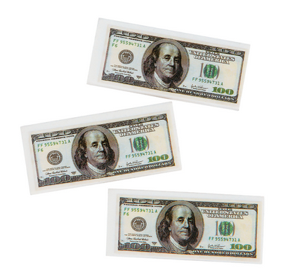 $100 Bill Erasers - 12 Pc.