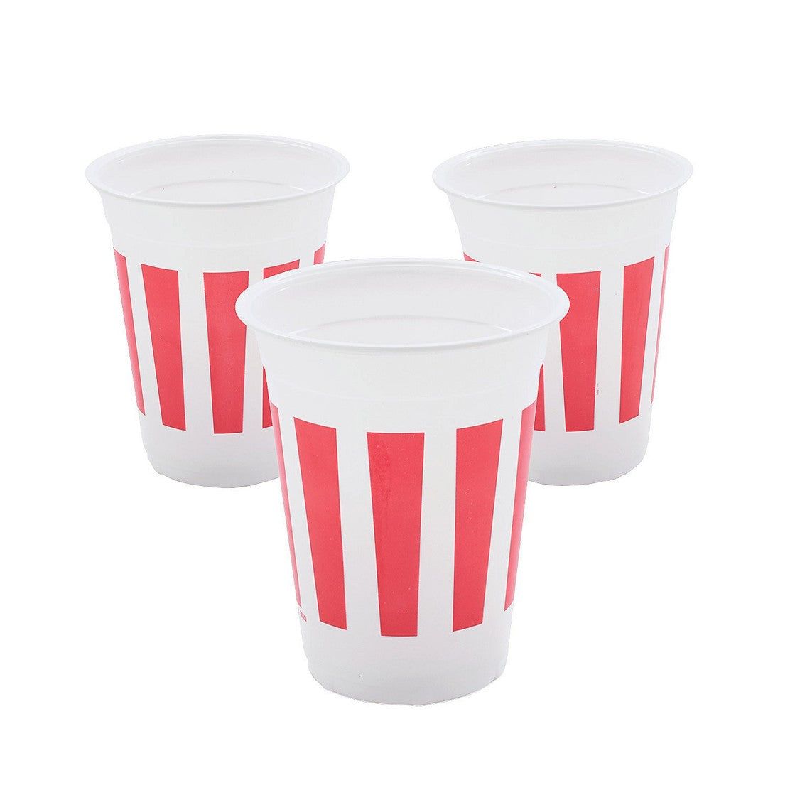 Bulk Carnival Red & White Stripe BPA-Free Plastic Cups - 50Pcs. (Closeout)