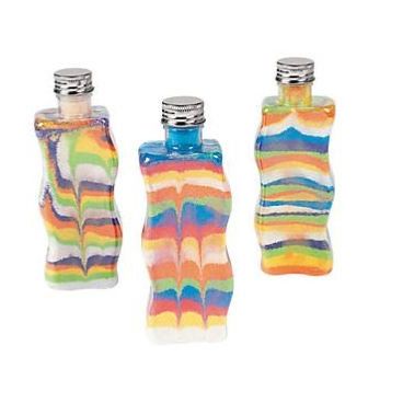 Plastic Wavy Sand Art Bottles 12/pk