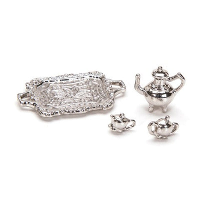 Miniature Tea Set Silver 4pc