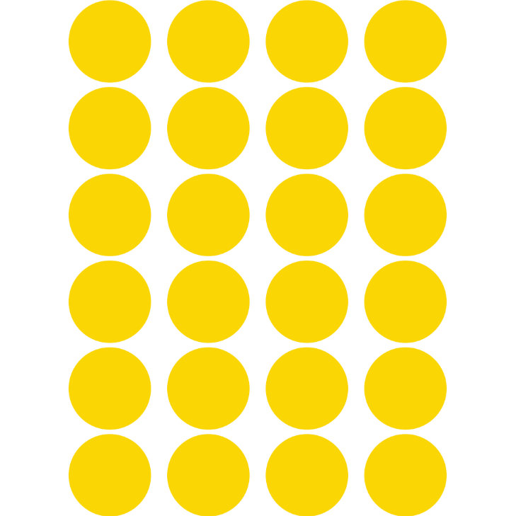 Color Coding Dot Sticker Gold 1" 25mm Metallic 25/pk