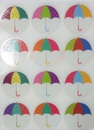 Umbrella Sticker 1.25" 10/pg (closeout)