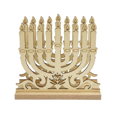 Menorah Napkin Holder 5.5"x2" 3 piece 1/set