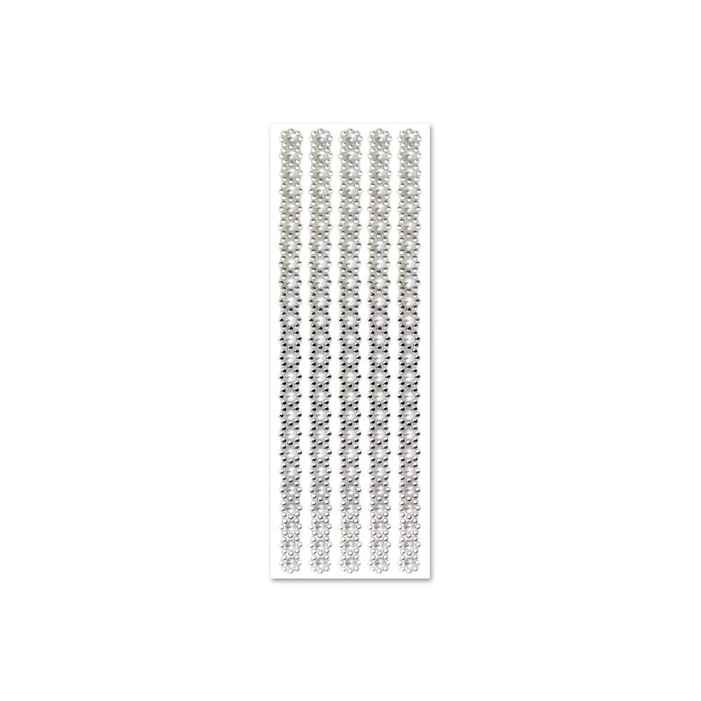 Adhesive Rhinestone White Pearl Floral (Closeout)