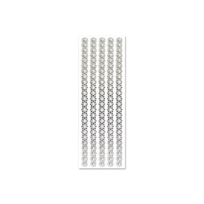 Adhesive Rhinestone White Pearl Floral (Closeout)