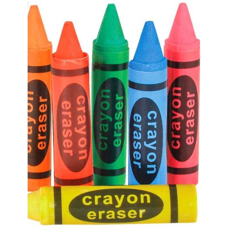 Crayon Shape Erasers - 36 Pieces