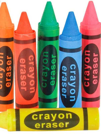 Crayon Shape Erasers - 36 Pieces