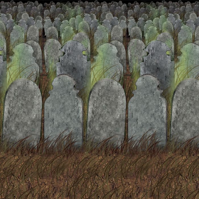 Graveyard Backdrop 4' x 30'  1/Pkg