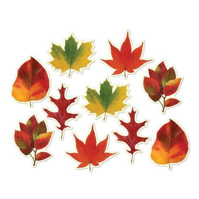 Mini Leaf Cutouts 4"-4¾" 10/Pkg