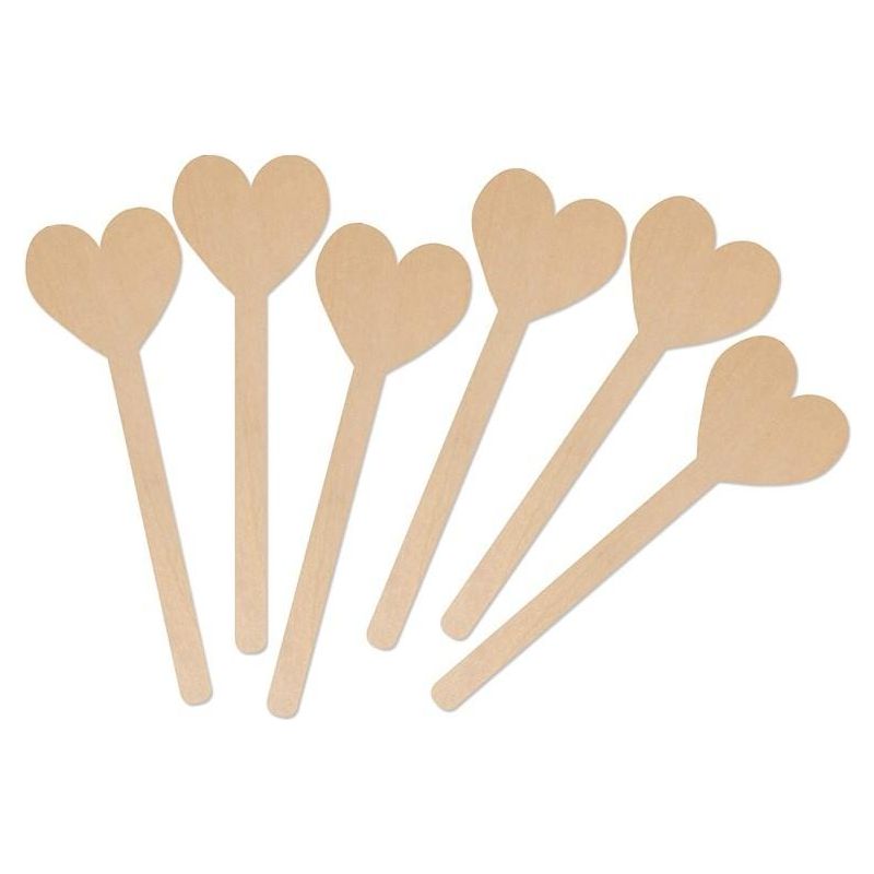 Wood Die Cut Craft Sticks (Heart, 6/pk) (Closeout)
