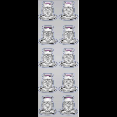 Kiddush cup shiny foil sticker 25 sheets