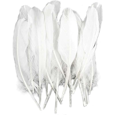 Round white feather 8" white 22pcs (Discontinued)