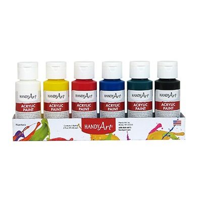Acrylic Paint, Primary Colors, 6- 2oz Kit