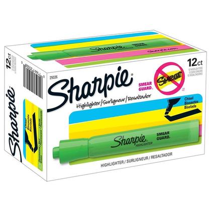 Sharpie Chisel Tip Highlighter (Green, 12/pk)