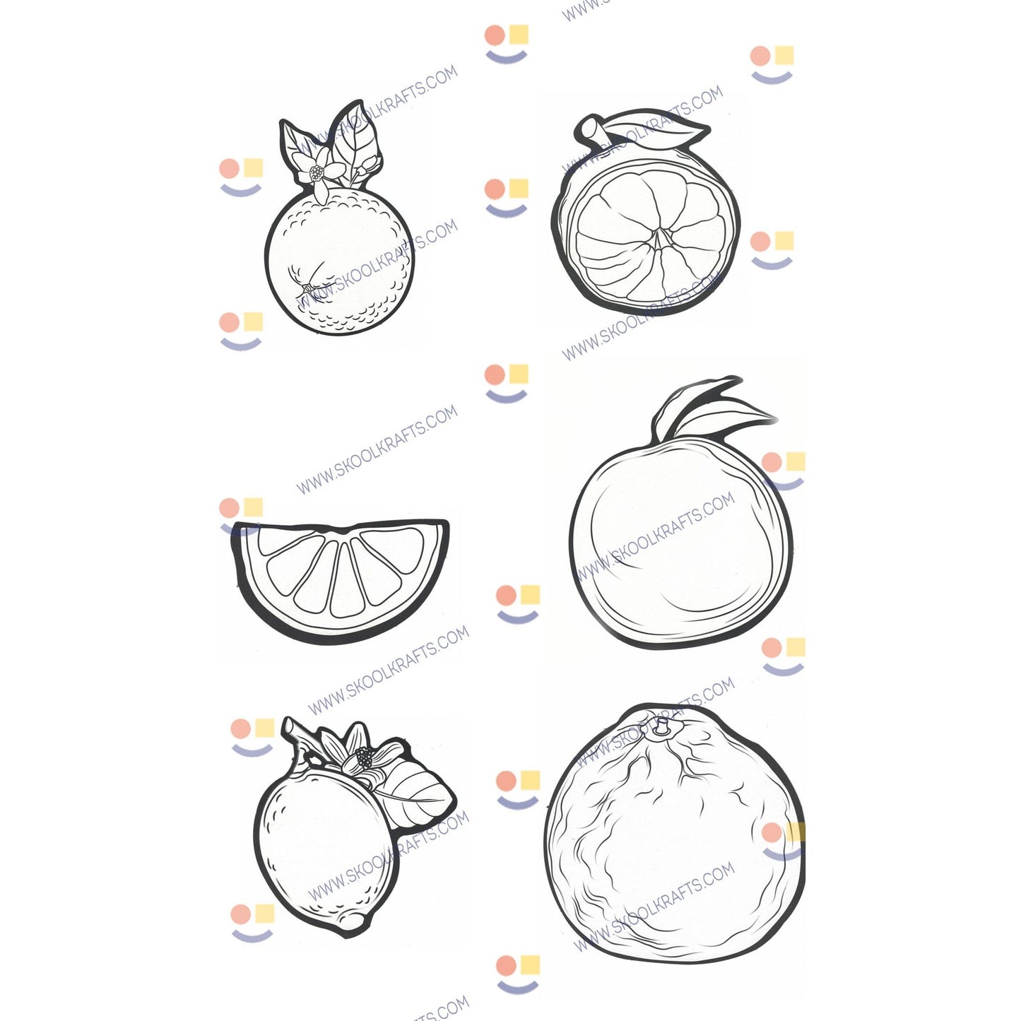 Jumbo Fruit Cardboard Cutouts Color Your Own 36/pk (Discontinued)