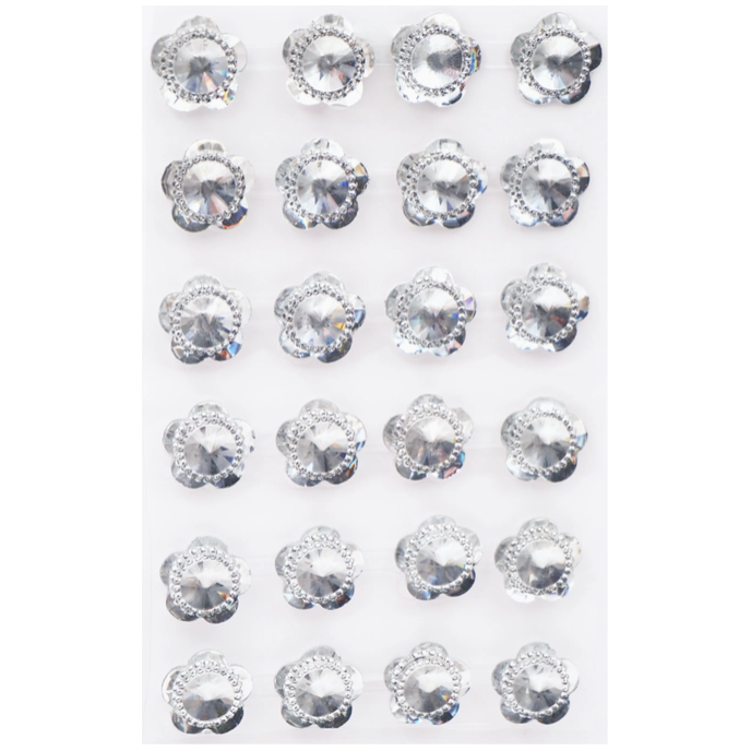 Adhesive Rhinestone Gem Flower 18mm 24/pk