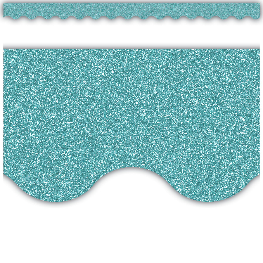 Ice Blue Glitz Scalloped Border