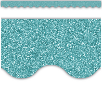 Ice Blue Glitz Scalloped Border
