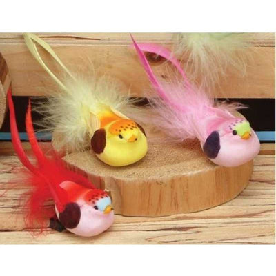 Mushroom Feather Birds 4" 12 Pcs/box