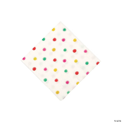 Color Dot Beverage Napkins 5" 16/pk