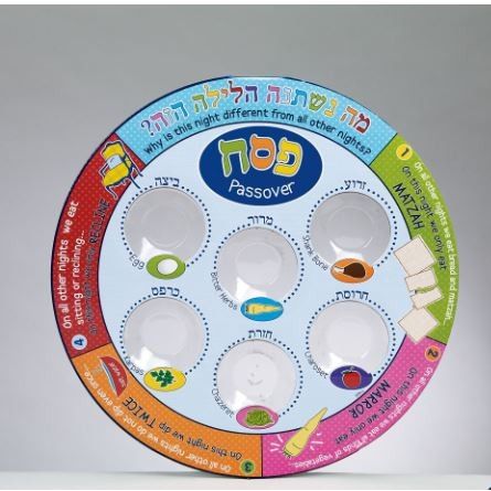 Printed Colorful Laminate Disposable Seder Plate 11" (discontinued)