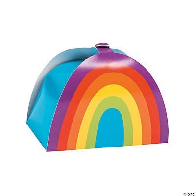 Rainbow Party Favor Boxes 3 7/8" x 2 5/16" x 2 7/8" 12/pk