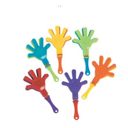 3 3/8" Plastic Mini Hand Clappers 48/pk
