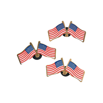 Double American Flag Pins 24/pk