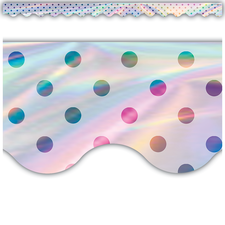 Iridescent Polka Dots Scalloped Border Trim