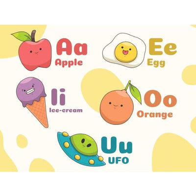 happy vowel picture poster 24 x 18.