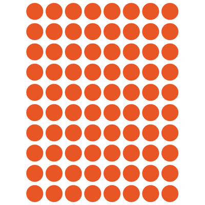 Color Coding Dot Stickers All 1/2" Orange 13mm Color Print 32/pk