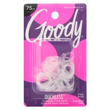 Goody Crystal Elastics Clear Pony Rubber Bands 75/ct