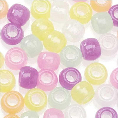 Pony Beads Acrylic Pastel Colors 1000/pk