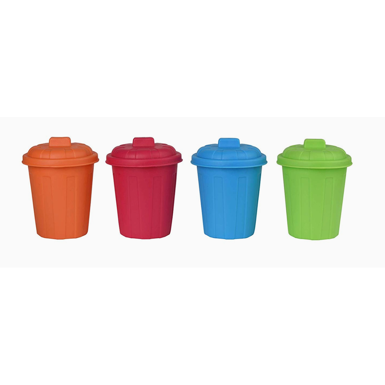 Mini Plastic Garbage cans 3.5"X3.5"X4" 4 Pack
