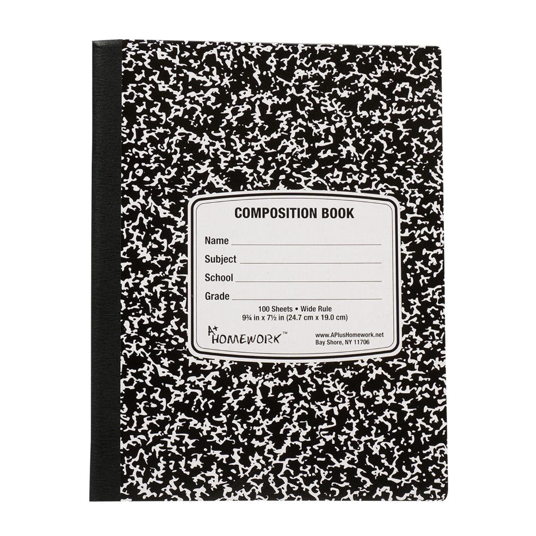 Black Composition Book Wide Ruled 100 Sheets