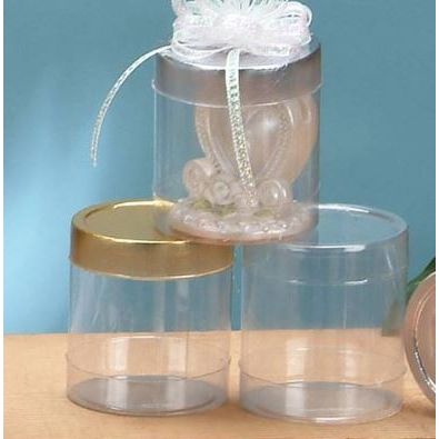 2"X 2" Cylinder Container 12/pk Clear