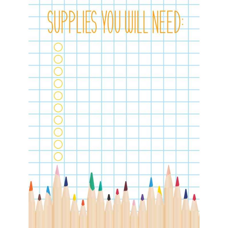 Supplies you will need poster 18x24.